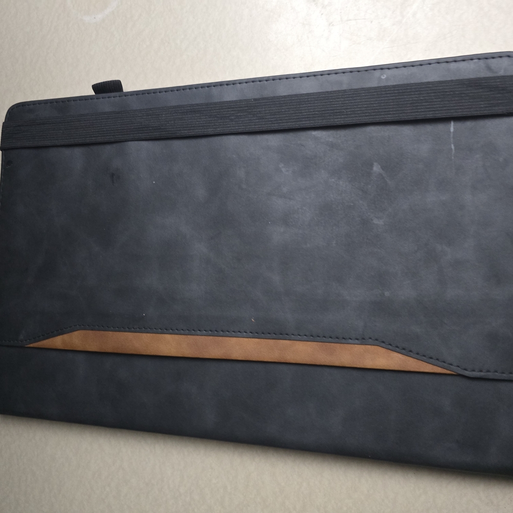 Men's Black and Brown Leather Bag